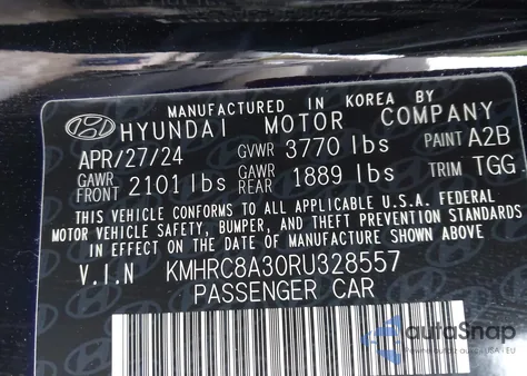 2024 Hyundai Venue Sel z USA, uszkodzony, nr VIN KMHRC8A30RU328557